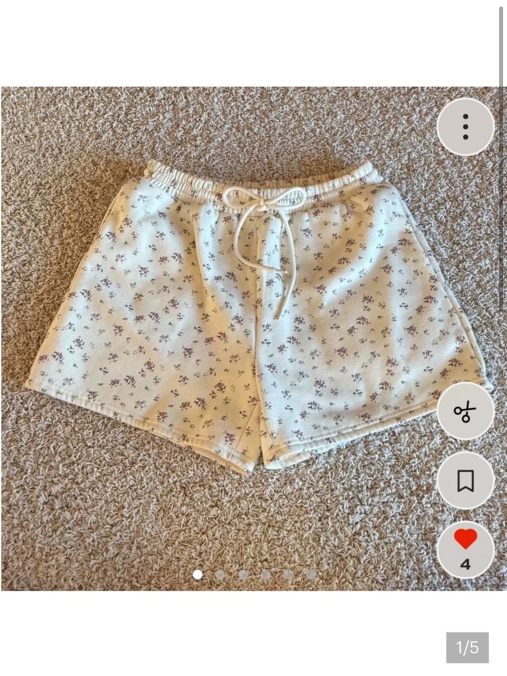 Altar’d State Floral Lounge Sweat Shorts Spring Soft Cozy High Waist Casual